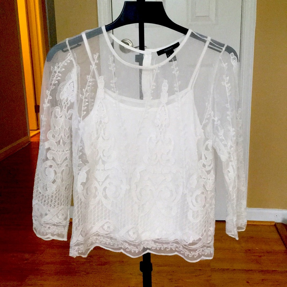 Forever 21, Sz M, Lace blouse